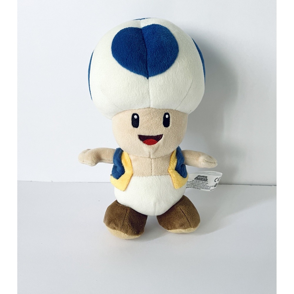 Super Mario Nintendo‎ BLUE TOAD Plush 8" Stuffed Toy Little Buddy 2017 Kinopio!